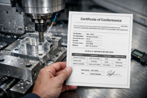 AS9100 Machine Shop Certificate of Conformance