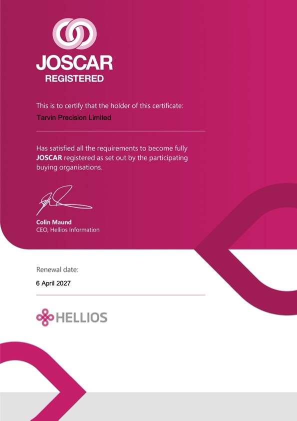 JOSCAR Registration - Tarvin Precision