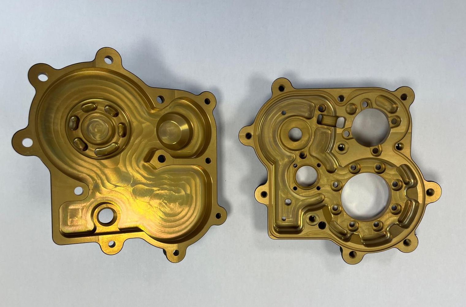 CNC Machined Aerospace Gearbox Casings - Alochrom Finish
