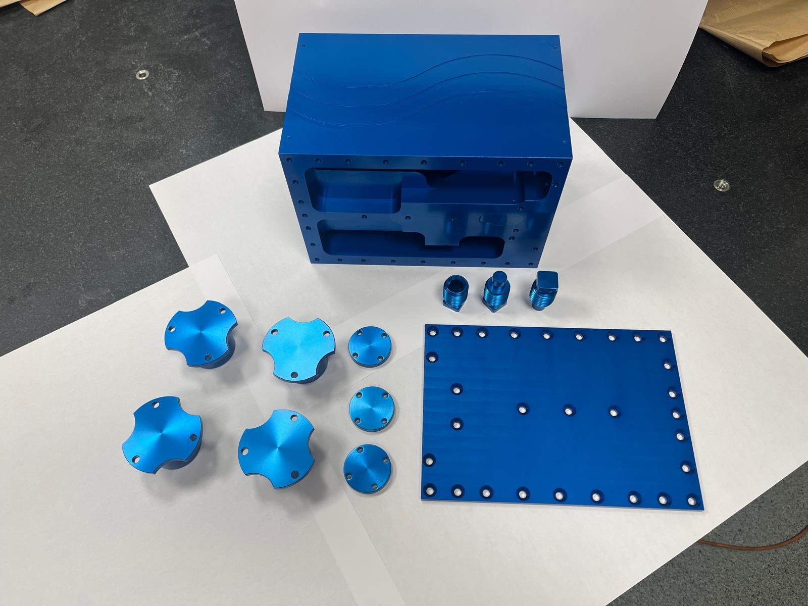 Blue Anodised Aluminium Components
