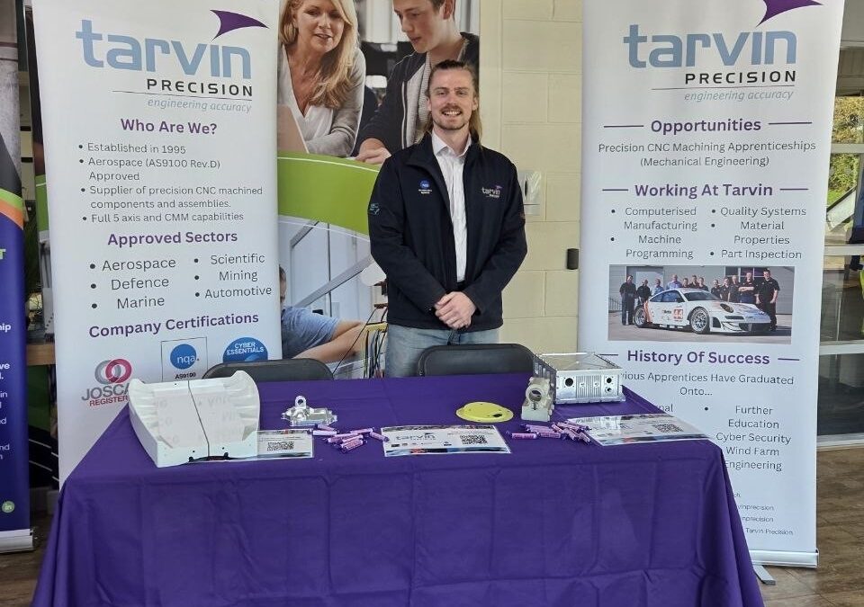 Tarvin Precision apprenticeship stand at a Coleg Cambria careers event